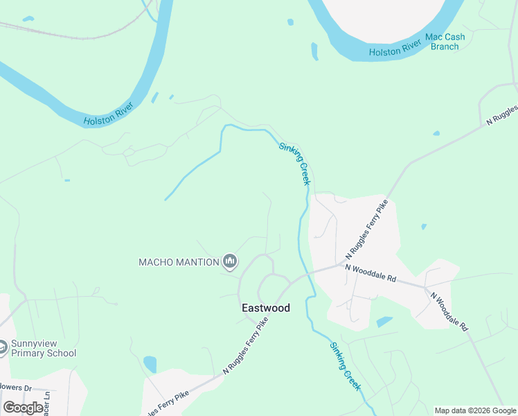 map of restaurants, bars, coffee shops, grocery stores, and more near 423 Ranger Lane in Knoxville