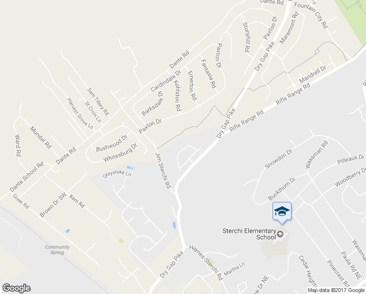 map of restaurants, bars, coffee shops, grocery stores, and more near 6607 Tiburon Way in Knoxville