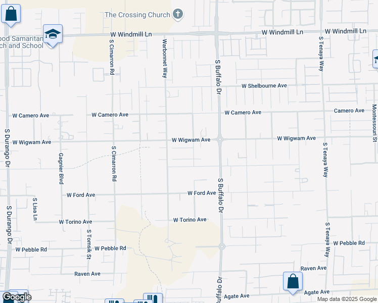 map of restaurants, bars, coffee shops, grocery stores, and more near 7859 West Wigwam Avenue in Las Vegas