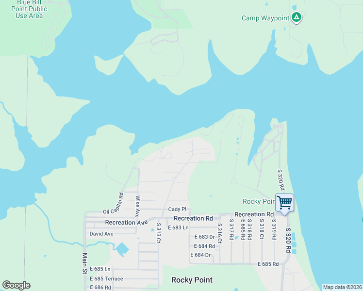 map of restaurants, bars, coffee shops, grocery stores, and more near 67684 South 311 Way in Wagoner
