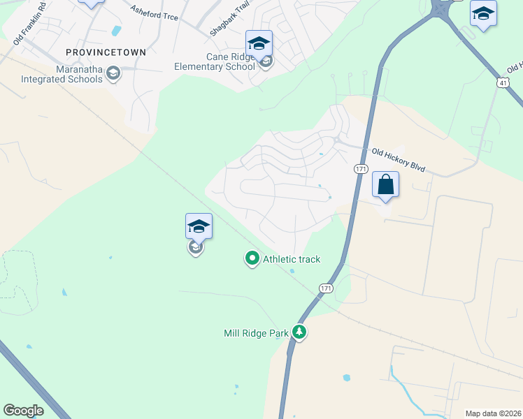 map of restaurants, bars, coffee shops, grocery stores, and more near 5104 Preserve Boulevard in Nashville