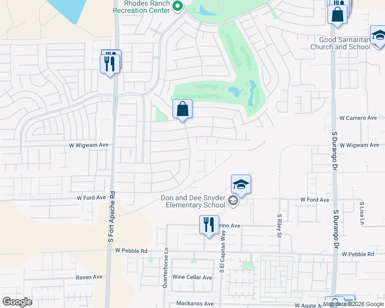 map of restaurants, bars, coffee shops, grocery stores, and more near 832 Gallery Course Drive in Las Vegas