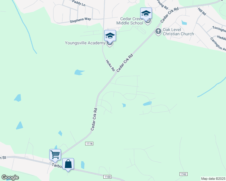 map of restaurants, bars, coffee shops, grocery stores, and more near 300 Windbreak Lane in Youngsville