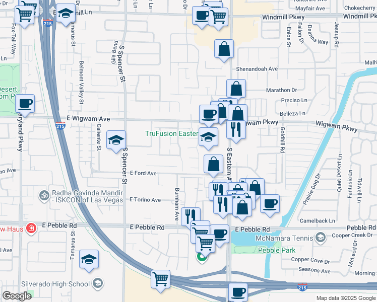 map of restaurants, bars, coffee shops, grocery stores, and more near 2169 HAYPENNY Court in Las Vegas