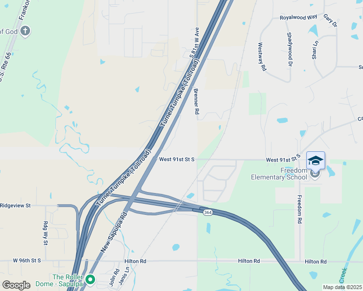 map of restaurants, bars, coffee shops, grocery stores, and more near 9071 New Sapulpa Road in Tulsa