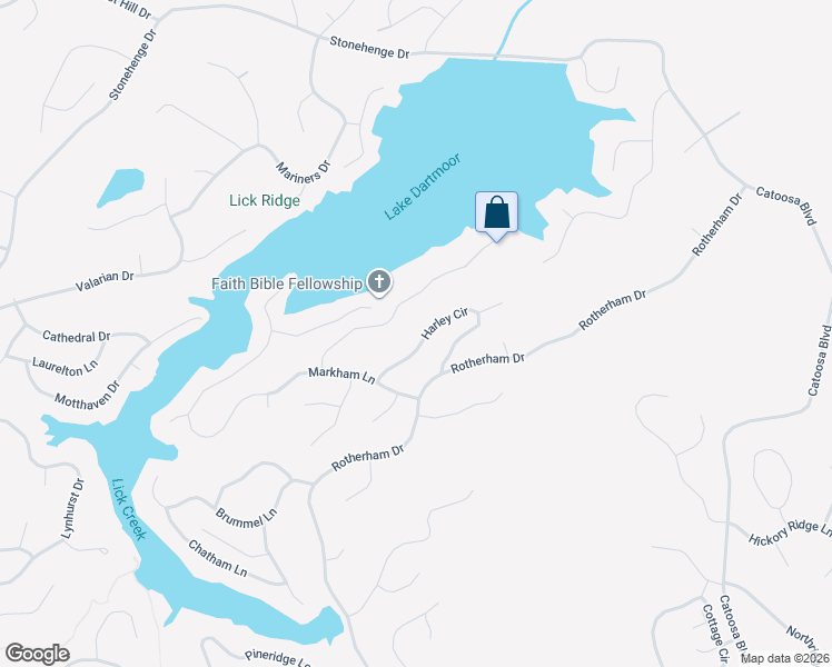 map of restaurants, bars, coffee shops, grocery stores, and more near 25 Harley Circle in Crossville