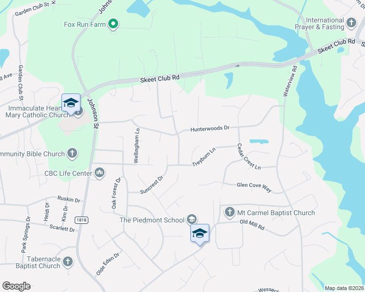map of restaurants, bars, coffee shops, grocery stores, and more near 4306 Hunter Oaks Drive in High Point
