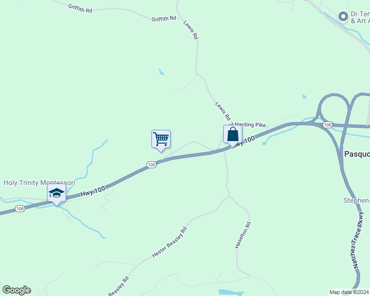 map of restaurants, bars, coffee shops, grocery stores, and more near 8065 Old Harding Pike in Nashville
