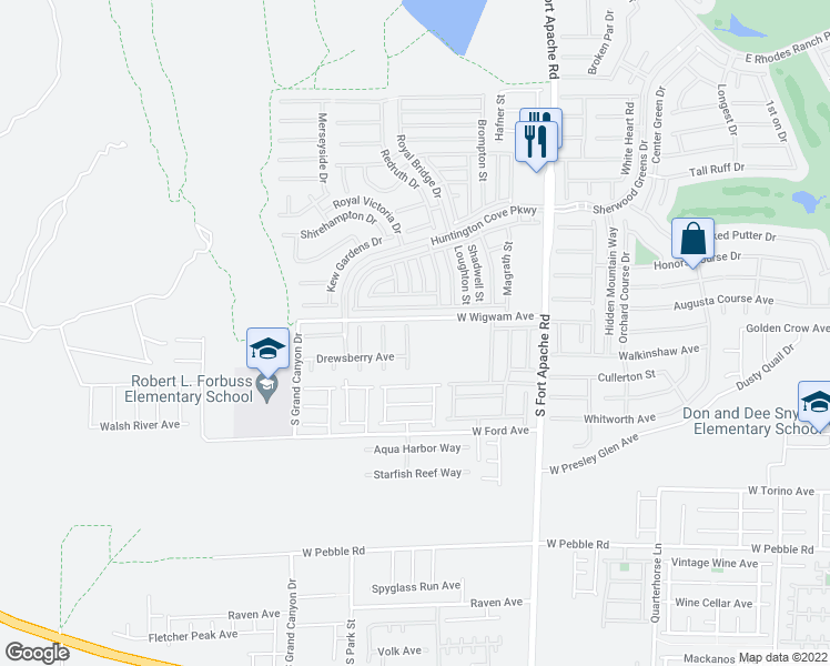 map of restaurants, bars, coffee shops, grocery stores, and more near 718 Topocoba Street in Las Vegas