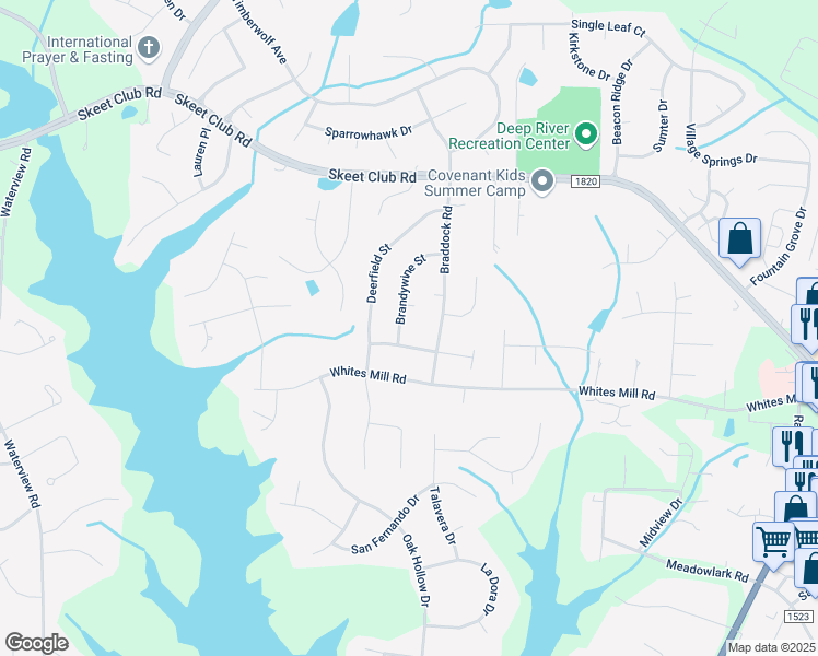 map of restaurants, bars, coffee shops, grocery stores, and more near 3904 Brandywine Street in High Point