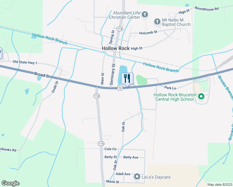 map of restaurants, bars, coffee shops, grocery stores, and more near 28910 Broad Street in Hollow Rock