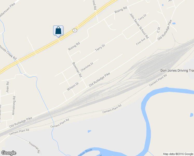map of restaurants, bars, coffee shops, grocery stores, and more near 6925 Old Rutledge Pike in Knoxville