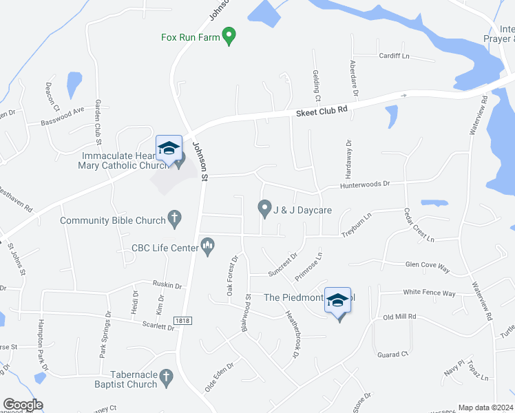 map of restaurants, bars, coffee shops, grocery stores, and more near 4013 Wellingham Lane in High Point