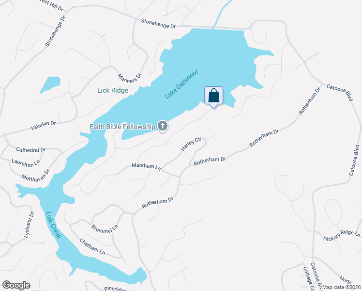 map of restaurants, bars, coffee shops, grocery stores, and more near 25 Harley Circle in Crossville