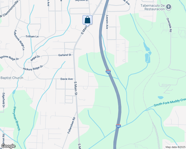 map of restaurants, bars, coffee shops, grocery stores, and more near 309 Walnut Hollow Court in Winston-Salem
