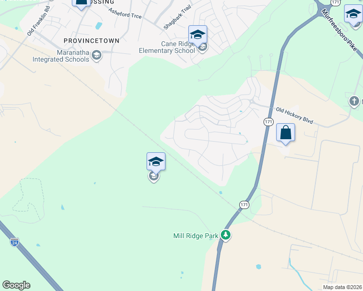 map of restaurants, bars, coffee shops, grocery stores, and more near 5144 Preserve Boulevard in Nashville
