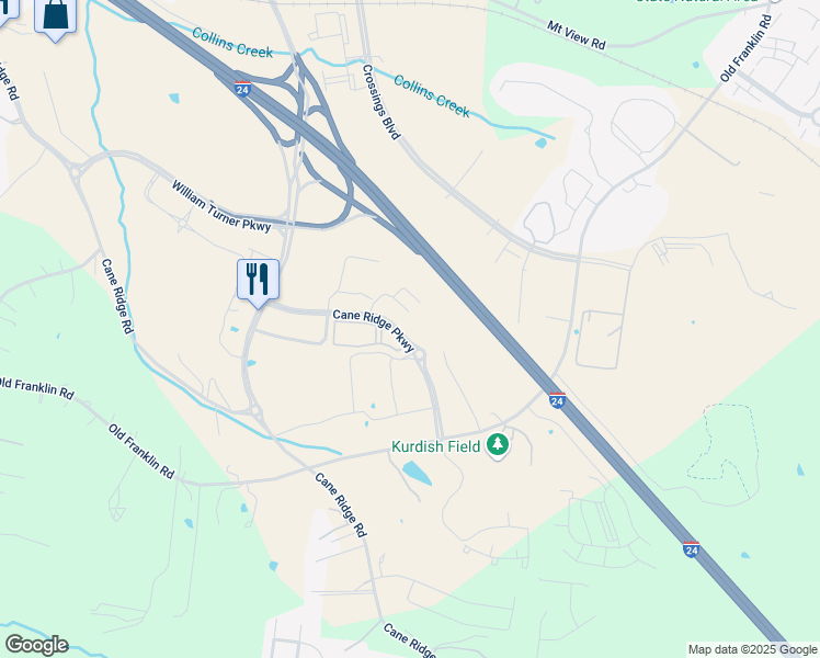 map of restaurants, bars, coffee shops, grocery stores, and more near 4060 Cane Ridge Parkway in Nashville