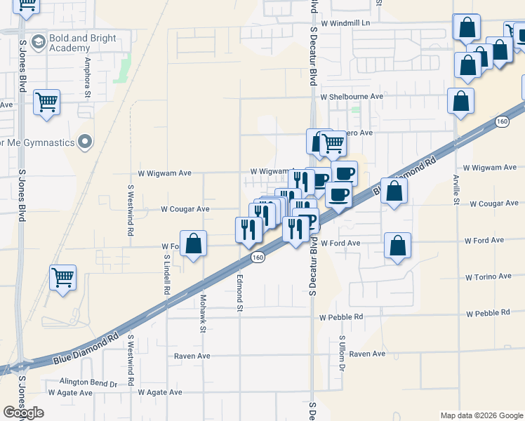 map of restaurants, bars, coffee shops, grocery stores, and more near 8605 Nature Scene Drive in Las Vegas
