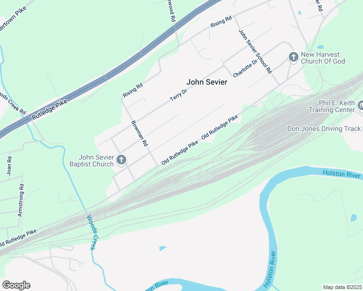 map of restaurants, bars, coffee shops, grocery stores, and more near 6925 Old Rutledge Pike in Knoxville