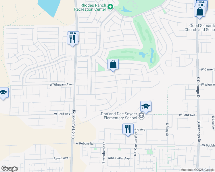 map of restaurants, bars, coffee shops, grocery stores, and more near 174 White Mule Avenue in Las Vegas