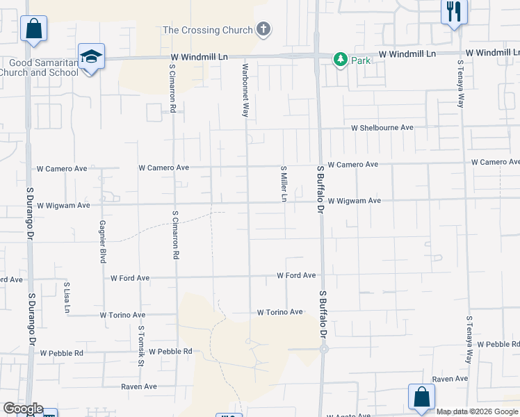 map of restaurants, bars, coffee shops, grocery stores, and more near 7876 Wheeler Creek Court in Las Vegas