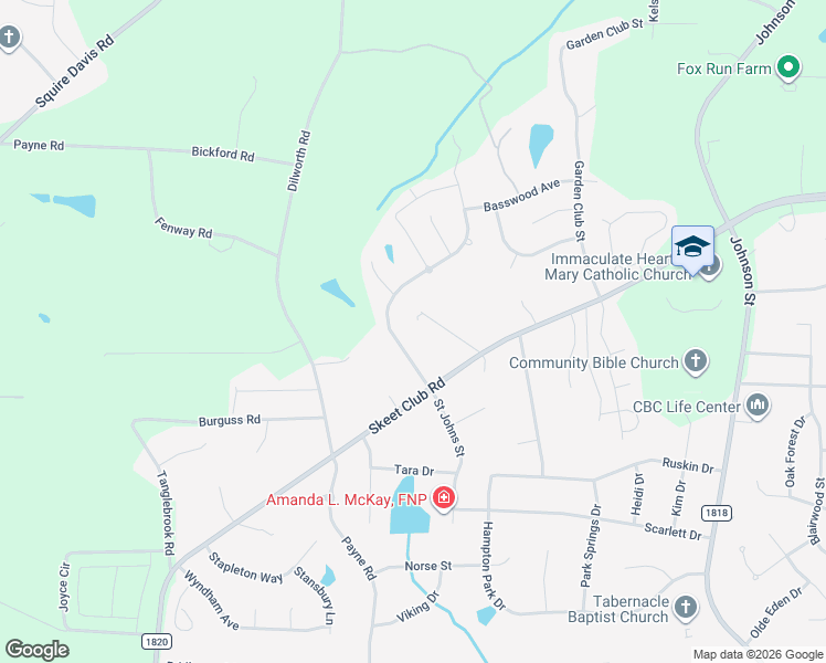 map of restaurants, bars, coffee shops, grocery stores, and more near 1 Indian Drive in High Point