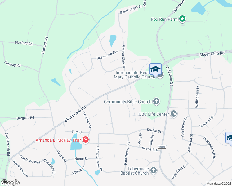 map of restaurants, bars, coffee shops, grocery stores, and more near 920 Skeet Club Road in High Point