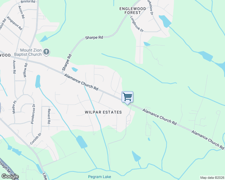 map of restaurants, bars, coffee shops, grocery stores, and more near 1497 Hamilton Hills Drive in Greensboro
