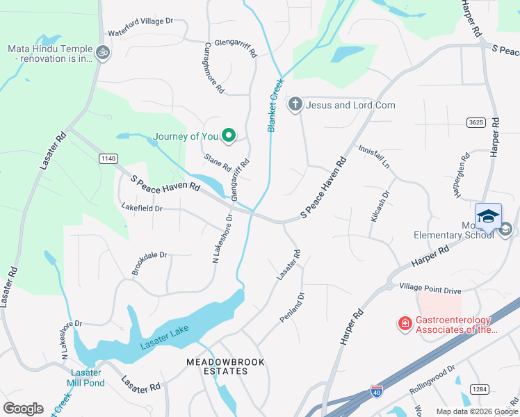 map of restaurants, bars, coffee shops, grocery stores, and more near 1498 South Peace Haven Road in Clemmons