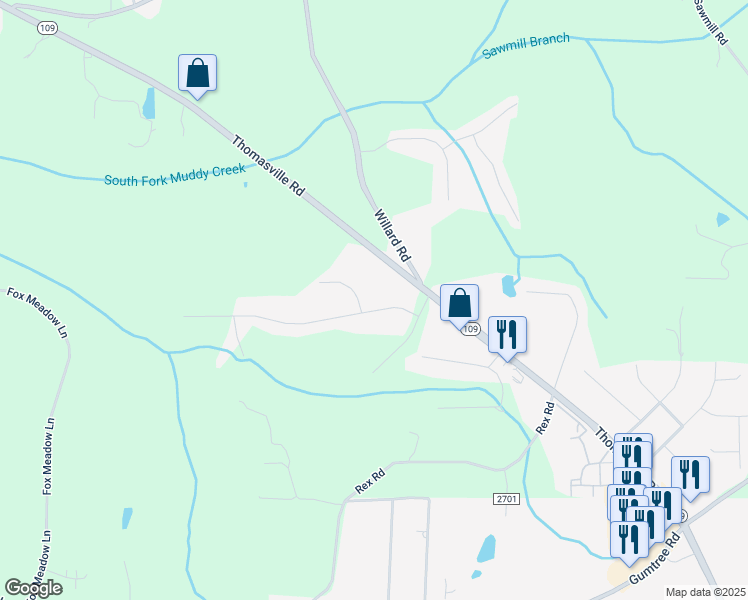 map of restaurants, bars, coffee shops, grocery stores, and more near 4152 Langden Road in Winston-Salem