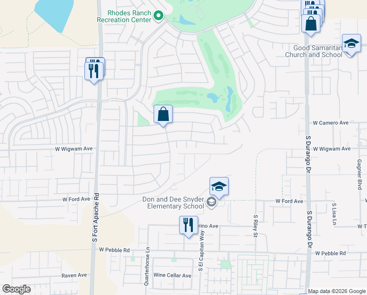 map of restaurants, bars, coffee shops, grocery stores, and more near 791 White Dogwood Court in Las Vegas