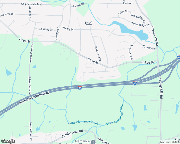map of restaurants, bars, coffee shops, grocery stores, and more near 3918 Bellingham Court in Greensboro