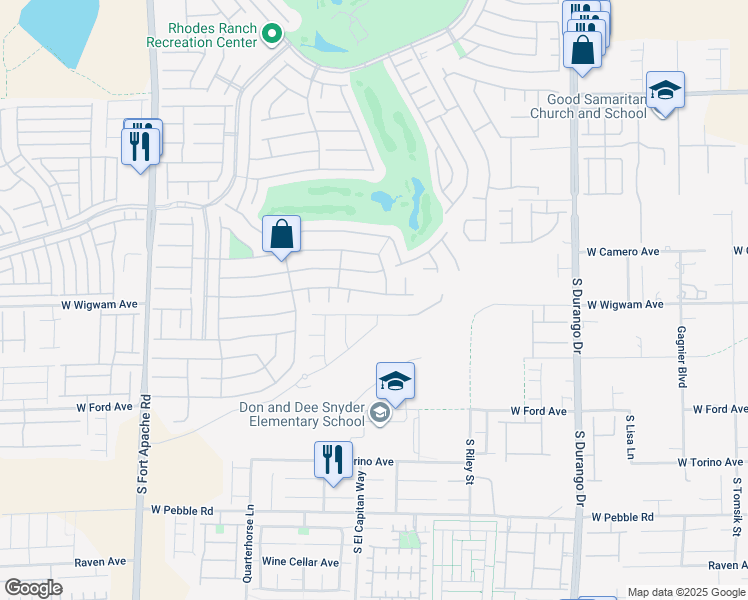 map of restaurants, bars, coffee shops, grocery stores, and more near 35 Augusta Course Avenue in Las Vegas