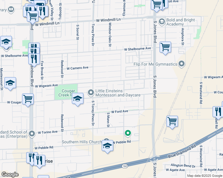map of restaurants, bars, coffee shops, grocery stores, and more near 8543 Alpine Vineyards Court in Las Vegas
