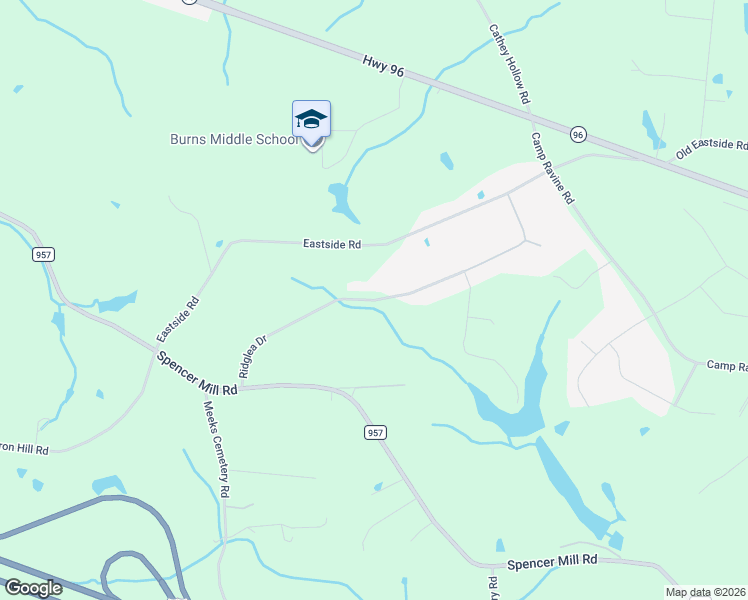 map of restaurants, bars, coffee shops, grocery stores, and more near 1036 Ridglea Drive in Burns