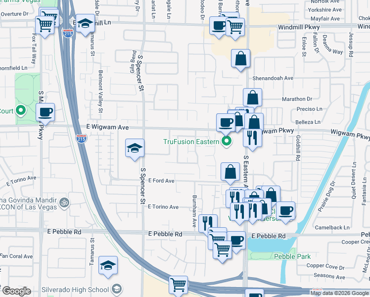 map of restaurants, bars, coffee shops, grocery stores, and more near 2076 Dakota Lodge Avenue in Las Vegas