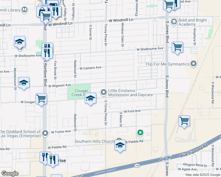 map of restaurants, bars, coffee shops, grocery stores, and more near 6465 Grande River Court in Las Vegas