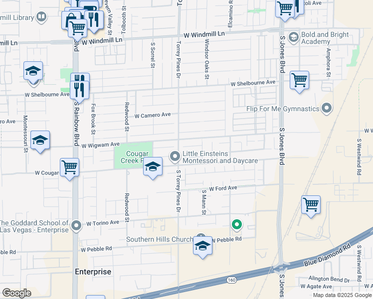map of restaurants, bars, coffee shops, grocery stores, and more near 6465 Grande River Court in Las Vegas