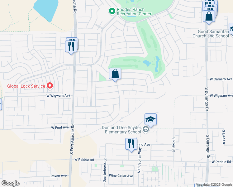 map of restaurants, bars, coffee shops, grocery stores, and more near 147 Augusta Course Avenue in Las Vegas