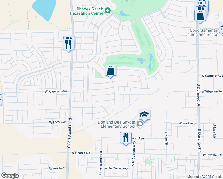 map of restaurants, bars, coffee shops, grocery stores, and more near 147 Augusta Course Avenue in Las Vegas