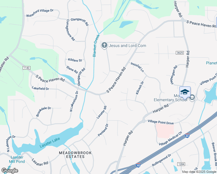 map of restaurants, bars, coffee shops, grocery stores, and more near 1467 South Peace Haven Road in Clemmons