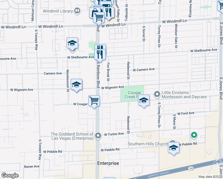 map of restaurants, bars, coffee shops, grocery stores, and more near 6794 Medovina Court in Las Vegas