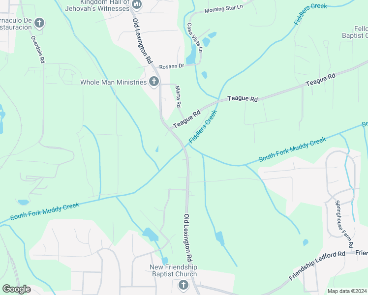 map of restaurants, bars, coffee shops, grocery stores, and more near 4032 Old Lexington Road in Winston-Salem