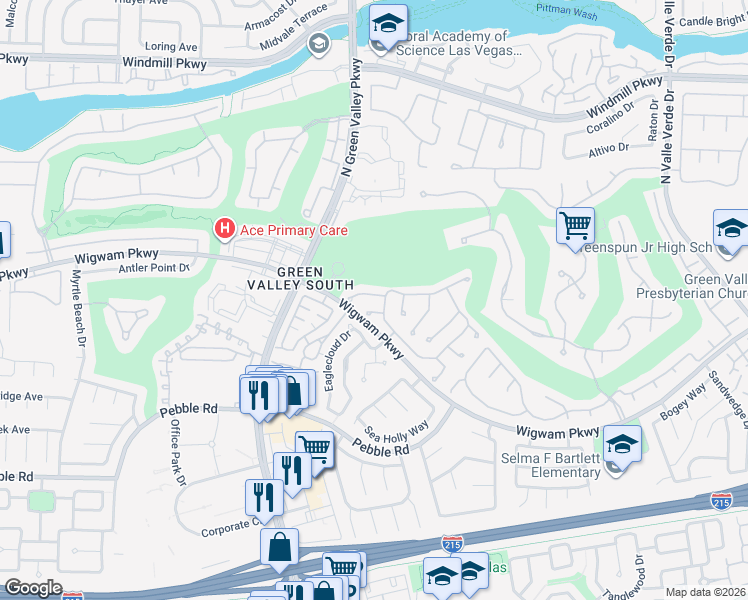 map of restaurants, bars, coffee shops, grocery stores, and more near 118 Eagleview Court in Henderson