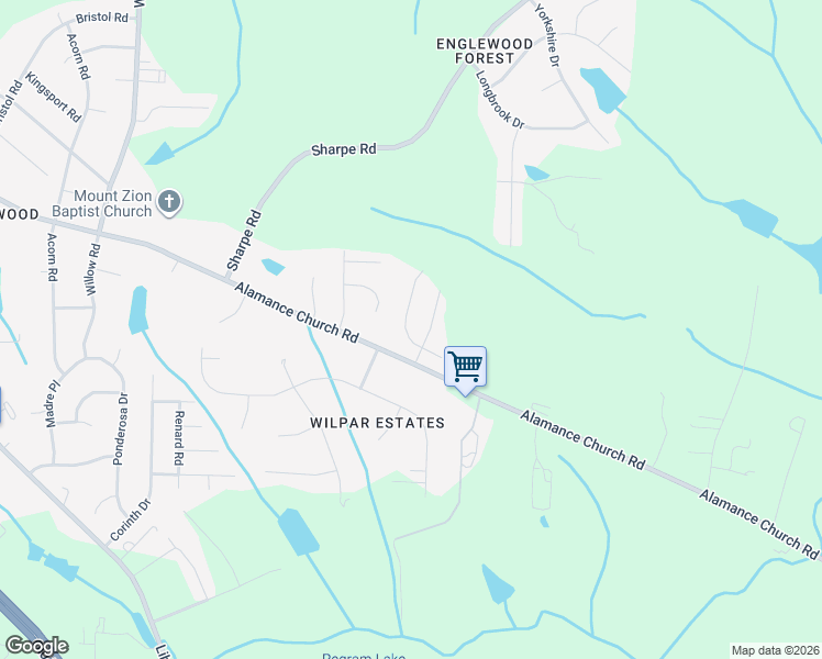 map of restaurants, bars, coffee shops, grocery stores, and more near 1415 Hyalyn Court in Greensboro
