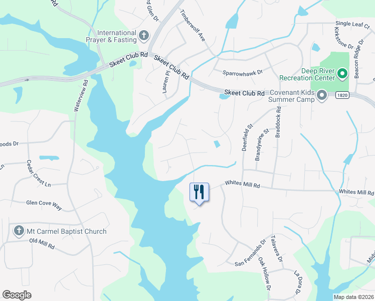 map of restaurants, bars, coffee shops, grocery stores, and more near 3102 Robinwood Court in High Point