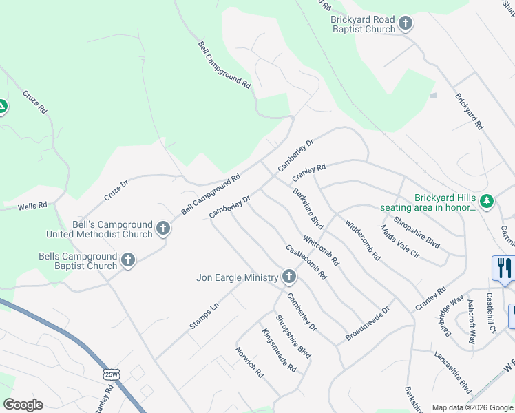 map of restaurants, bars, coffee shops, grocery stores, and more near 7945 Whitcomb Road in Powell