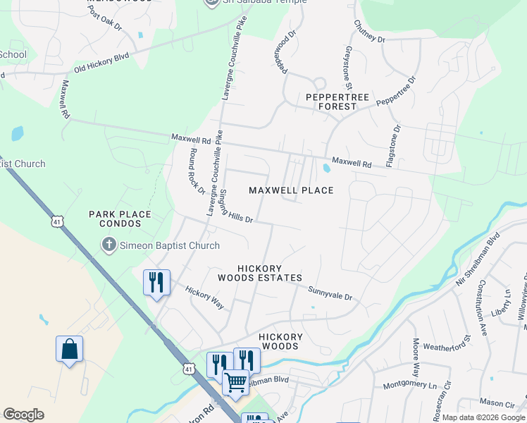 map of restaurants, bars, coffee shops, grocery stores, and more near 160 Sophie Drive in Nashville
