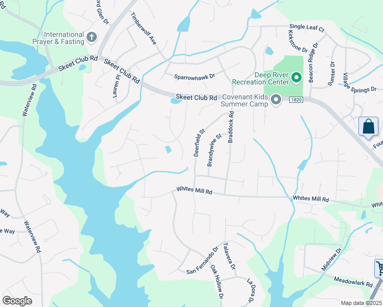 map of restaurants, bars, coffee shops, grocery stores, and more near 3930 Deerfield Street in High Point