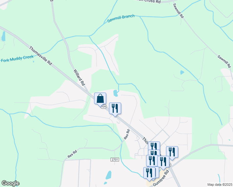 map of restaurants, bars, coffee shops, grocery stores, and more near 4505 Devoe Road in Winston-Salem